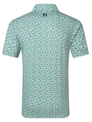 FootJoy Surfs Up Print Lisle heren polo, field green/white/sunshine/navy