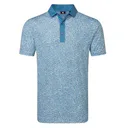 FootJoy Condensed Camo Print Lisle heren polo, white/chambray/coastal blue