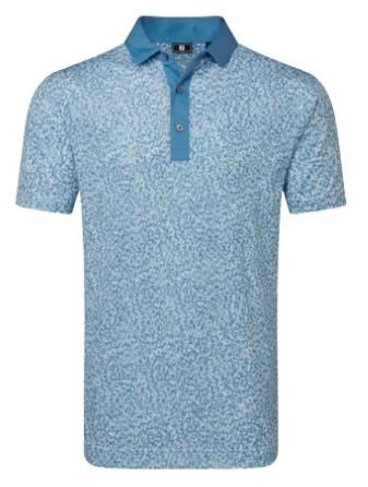 FootJoy Condensed Camo Print Lisle heren polo, white/chambray/coastal blue