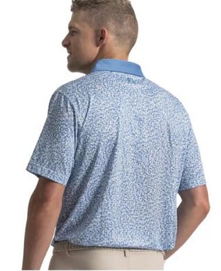 FootJoy Condensed Camo Print Lisle heren polo, white/chambray/coastal blue