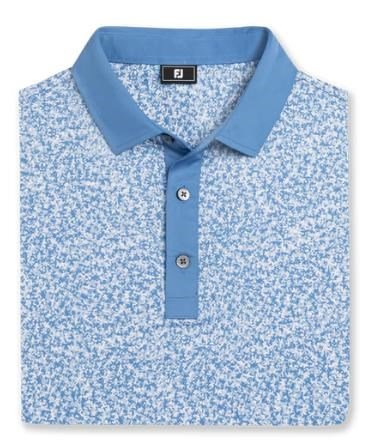 FootJoy Condensed Camo Print Lisle heren polo, white/chambray/coastal blue