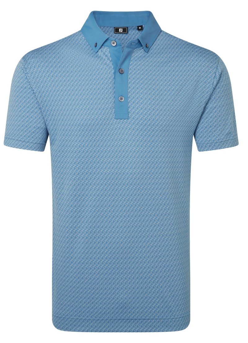 FootJoy Star Geo Jacquard heren polo, coastal blue
