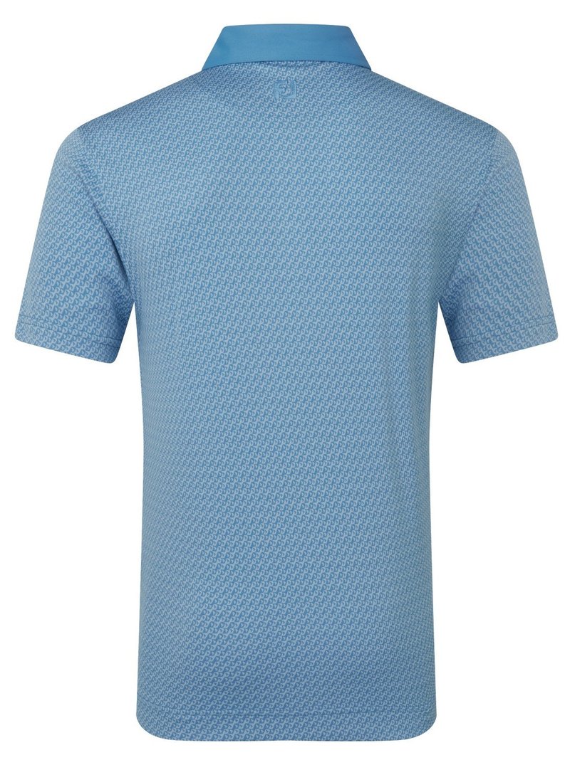 FootJoy Star Geo Jacquard heren polo, coastal blue