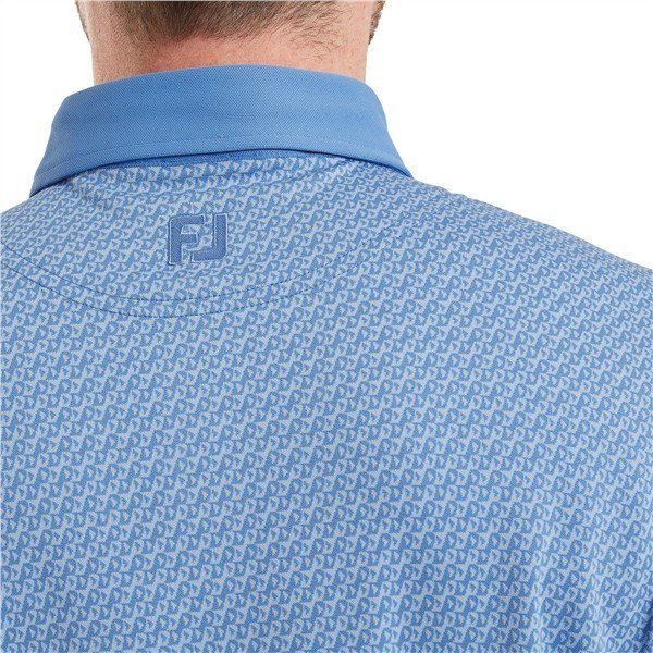 FootJoy Star Geo Jacquard heren polo, coastal blue