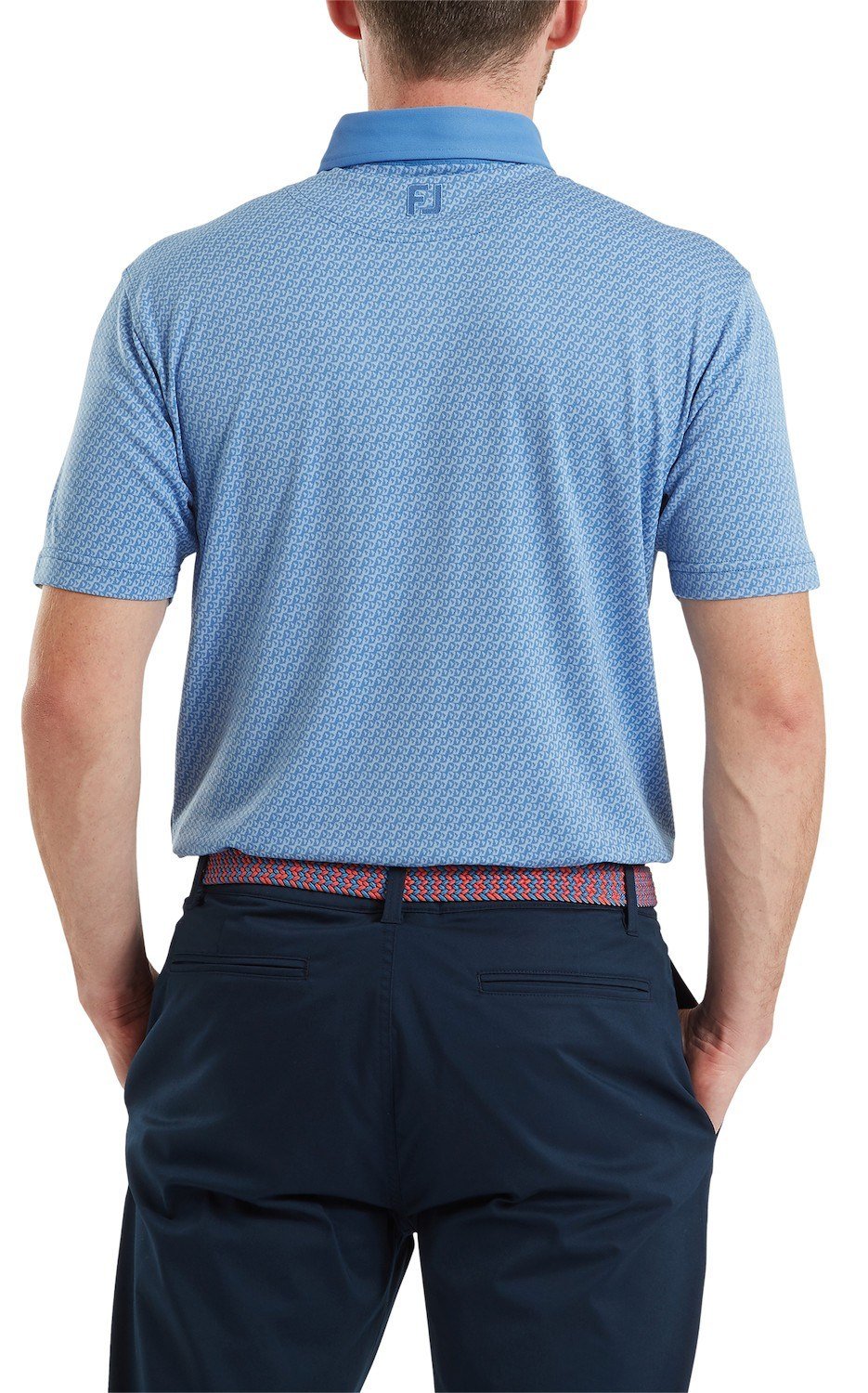 FootJoy Star Geo Jacquard heren polo, coastal blue