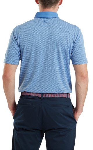 FootJoy Star Geo Jacquard heren polo, coastal blue