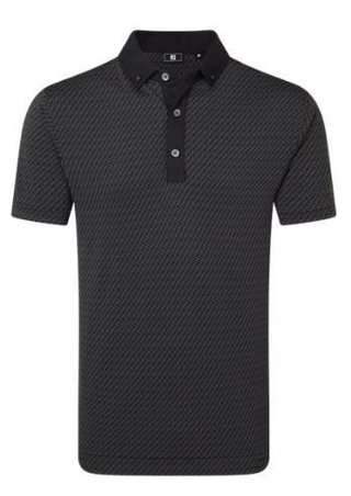 FootJoy Star Geo Jacquard heren polo, zwart