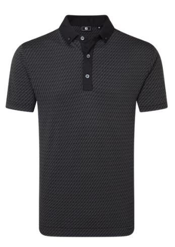 FootJoy Star Geo Jacquard heren polo, zwart