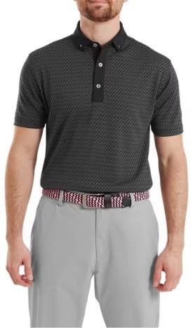 FootJoy Star Geo Jacquard heren polo, zwart