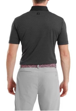 FootJoy Star Geo Jacquard heren polo, zwart
