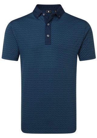 FootJoy Star Geo Jacquard heren polo, navy