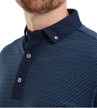 FootJoy Star Geo Jacquard heren polo, navy