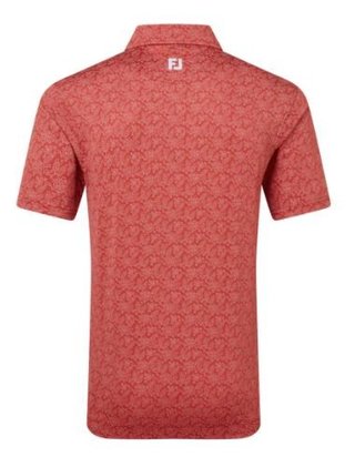 FootJoy Wingtip Floral Lisle heren polo, nantucket red/white