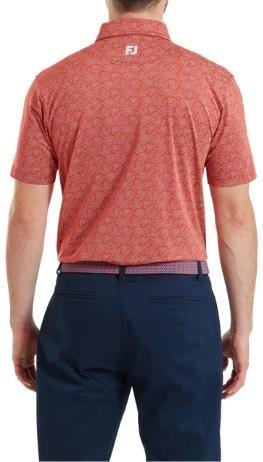 FootJoy Wingtip Floral Lisle heren polo, nantucket red/white