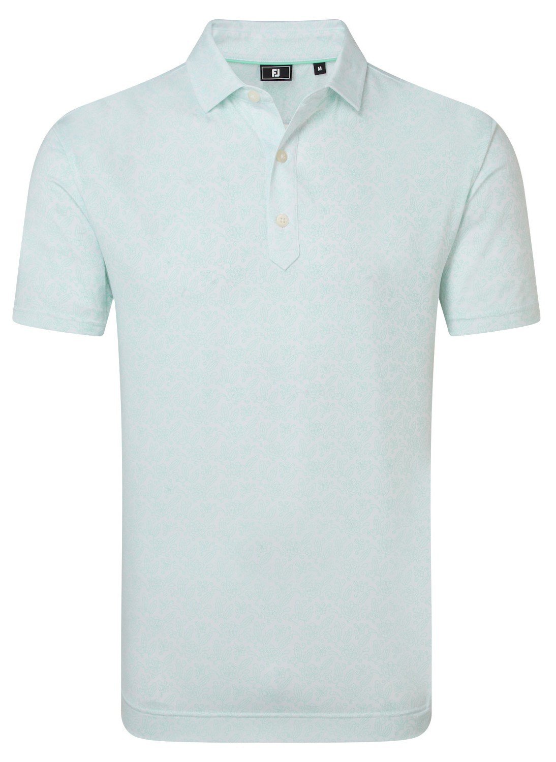 FootJoy Wingtip Floral Lisle heren polo, white/sea glass