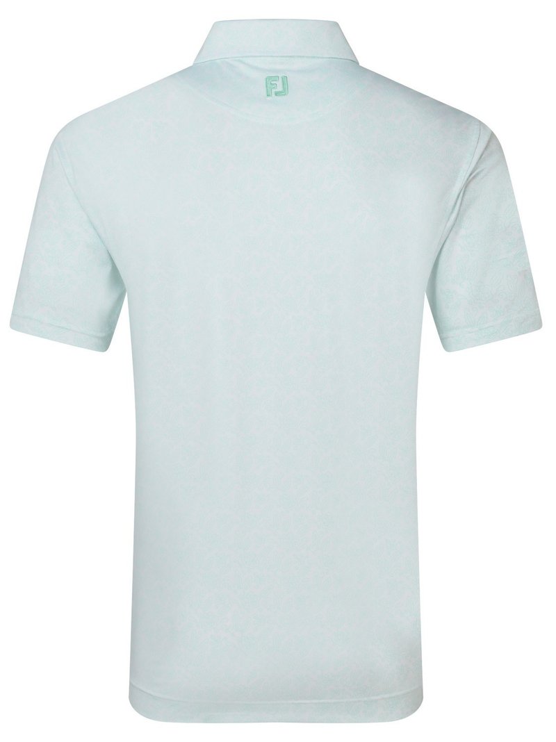 FootJoy Wingtip Floral Lisle heren polo, white/sea glass