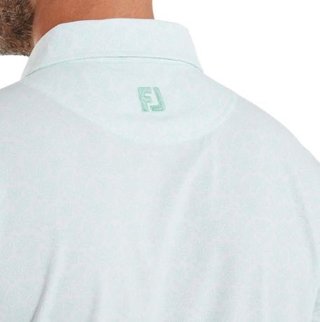 FootJoy Wingtip Floral Lisle heren polo, white/sea glass
