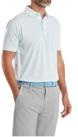 FootJoy Wingtip Floral Lisle heren polo, white/sea glass