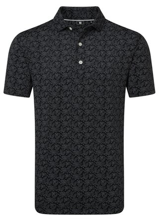 FootJoy Wingtip Floral Lisle heren polo, zwart/wit