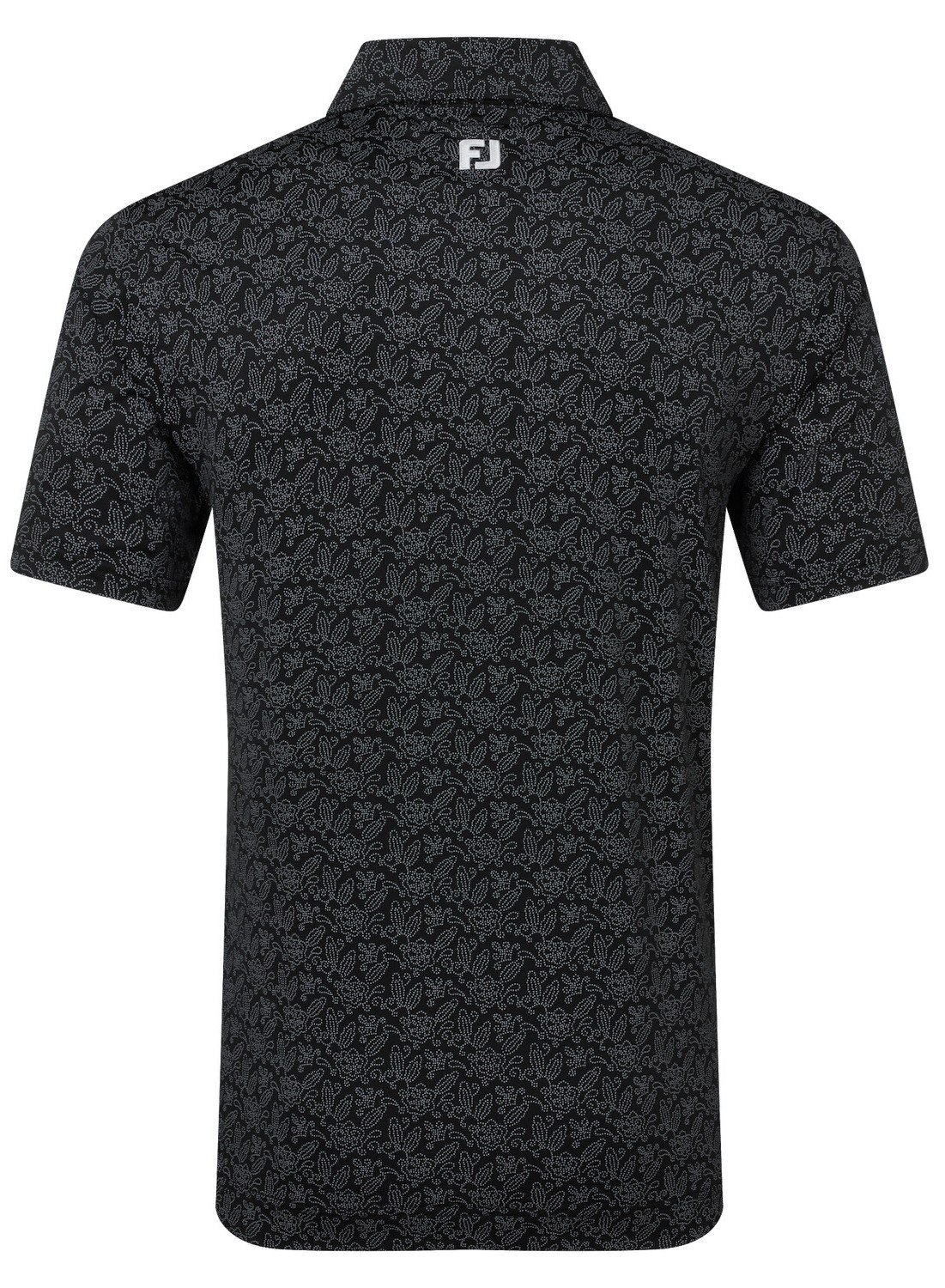 FootJoy Wingtip Floral Lisle heren polo, zwart/wit