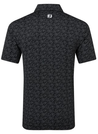 FootJoy Wingtip Floral Lisle heren polo, zwart/wit
