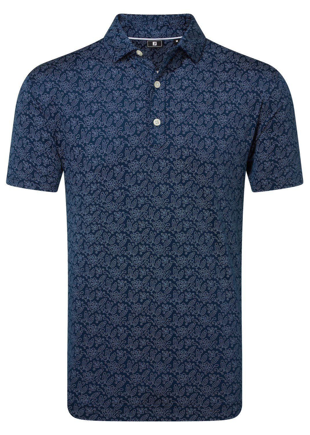 FootJoy Wingtip Floral Lisle heren polo, navy/white
