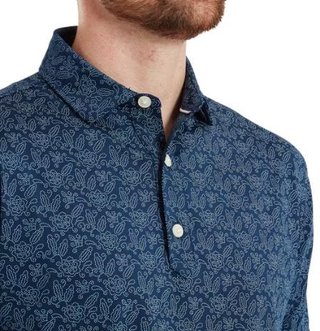 FootJoy Wingtip Floral Lisle heren polo, navy/white