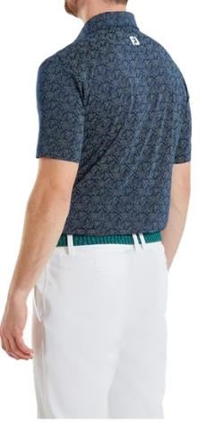 FootJoy Wingtip Floral Lisle heren polo, navy/white