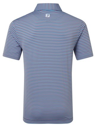 FootJoy Shadow Stripe Lisle heren polo, coastal blue