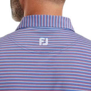 FootJoy Shadow Stripe Lisle heren polo, coastal blue