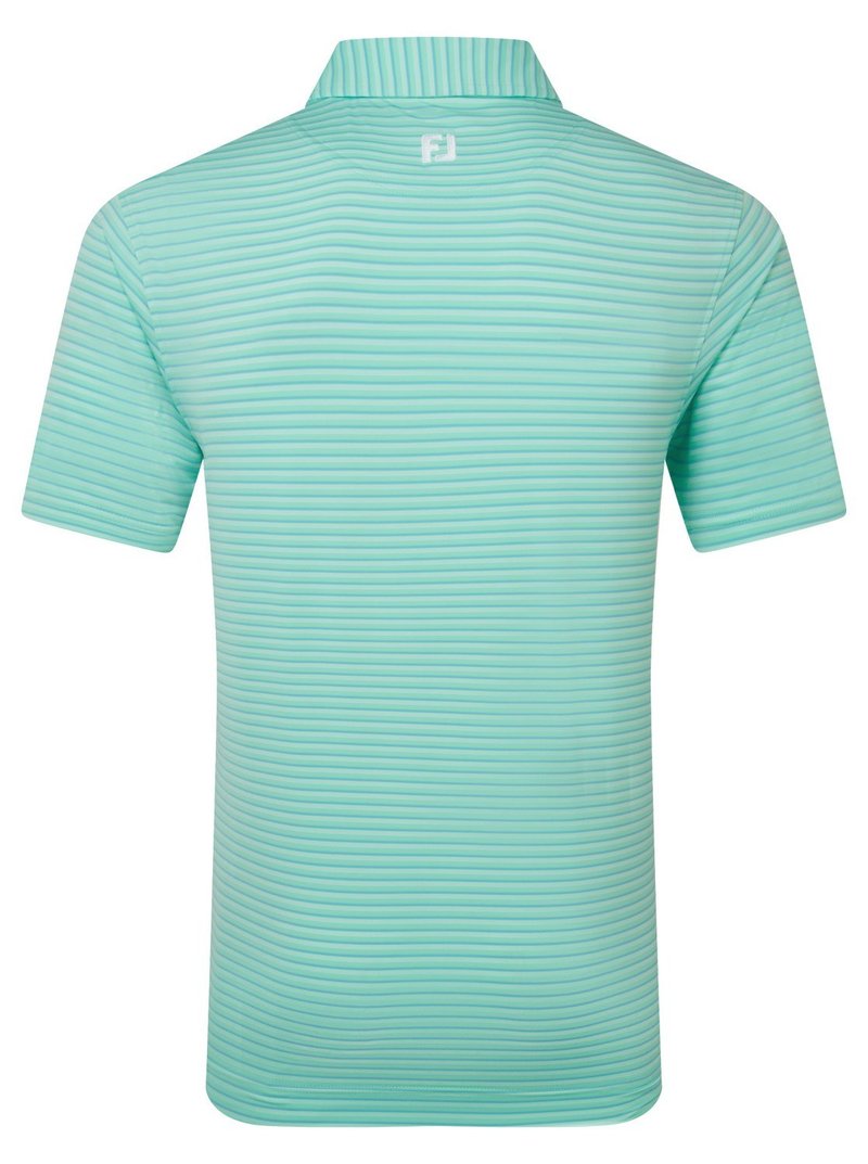 FootJoy Shadow Stripe Lisle heren polo, sea glass