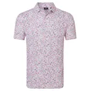 FootJoy Watercolour Floral Print Pique heren polo, white/pink pop/black
