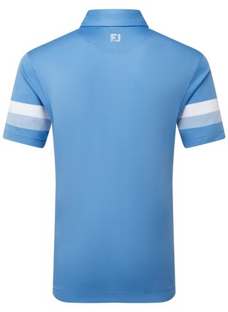 FootJoy Sleeve Stripe Pique heren polo, coastal blue/chambray/white