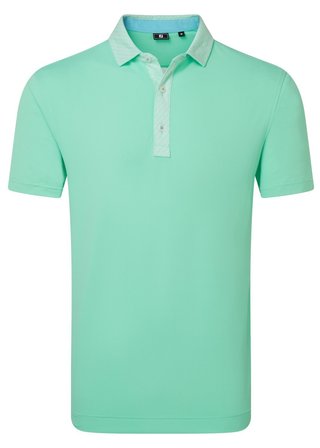 FootJoy Star Geo Trim Pique heren polo, sea glass