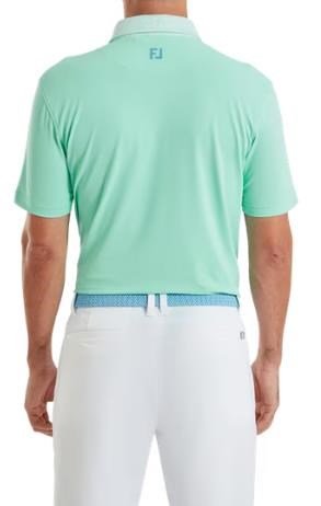 FootJoy Star Geo Trim Pique heren polo, sea glass