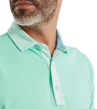 FootJoy Star Geo Trim Pique heren polo, sea glass