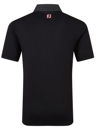 FootJoy Star Geo Trim Pique heren polo, zwart