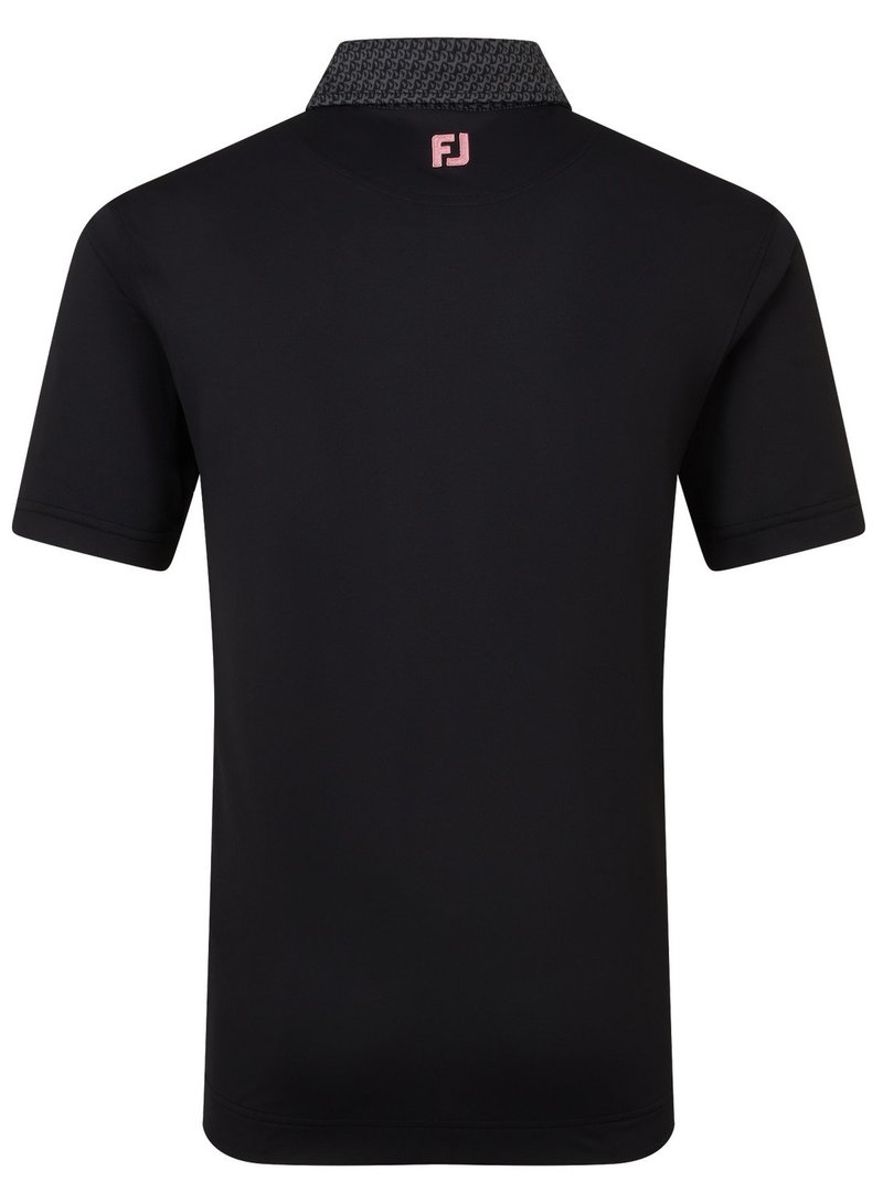 FootJoy Star Geo Trim Pique heren polo, zwart
