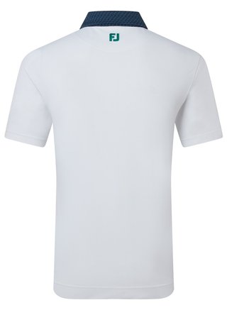 FootJoy Star Geo Trim Pique heren polo, wit/navy