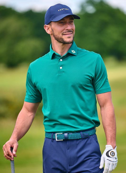 FootJoy Stretch Pique Solid heren polo, field green