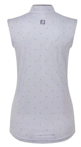 FootJoy Zip Front Tank Printed dames polo, navy/white/dusty violet