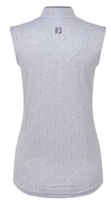 FootJoy Zip Front Tank Printed dames polo, navy/white/dusty violet