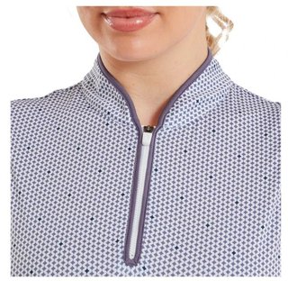 FootJoy Zip Front Tank Printed dames polo, navy/white/dusty violet