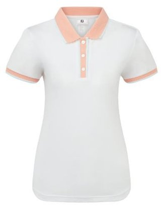 FootJoy Cap Sleeve dames polo, wit/desert peach