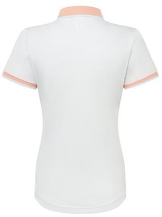 FootJoy Cap Sleeve dames polo, wit/desert peach