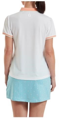 FootJoy Cap Sleeve dames polo, wit/desert peach