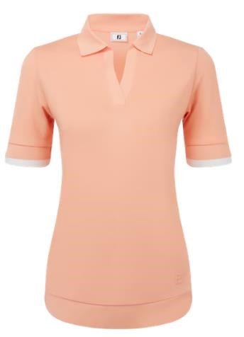 FootJoy Texture Knit dames polo, desert peach/white