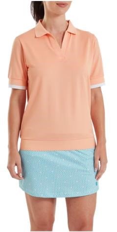 FootJoy Texture Knit dames polo, desert peach/white