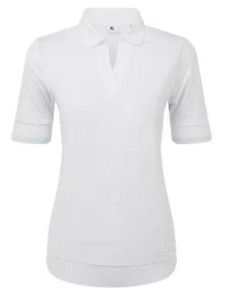 FootJoy Texture Knit dames polo, wit/glacial blue