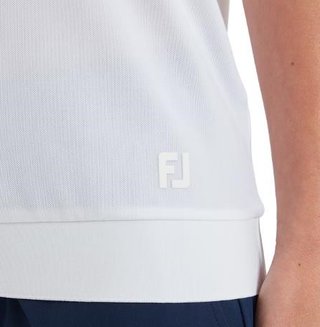 FootJoy Texture Knit dames polo, wit/glacial blue